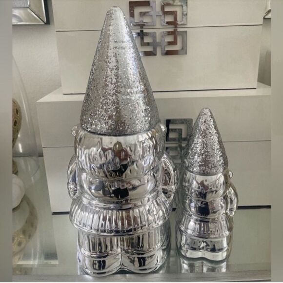 Set of 2 NEW Silver DW Home Gnome Candle 
SILVER SPRUCE Scented - Picture 11 of 16